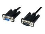 2m Black DB9 RS232 Serial Null Modem Cable F/M