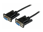 1m Black DB9 RS232 Serial Null Modem Cable F/F
