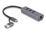 Hub - with USB Type-C or USB Type-A connector, in metal case